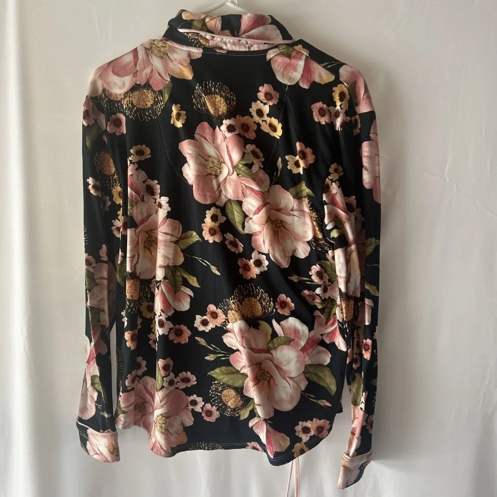 Room Service Womens 2-Piece Pajama Set Medium Floral long Sleeve‎ Sleepwear